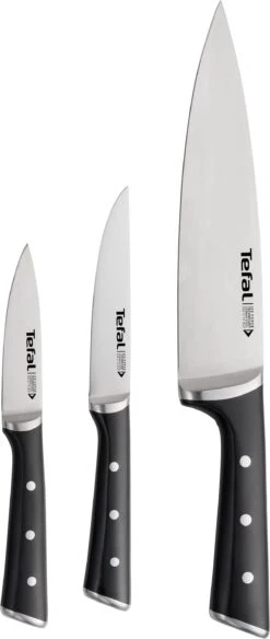 Tefal Set Di 3 Coltelli Da Cucina, Multiuso E Spelucchini Ice Force