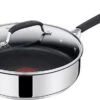 Tefal Jamie Oliver E3033344 Padella Girevole Rotonda -Tefal Sconto tefal jamie oliver quick easy ss sautepan 25 cm lid e3033344